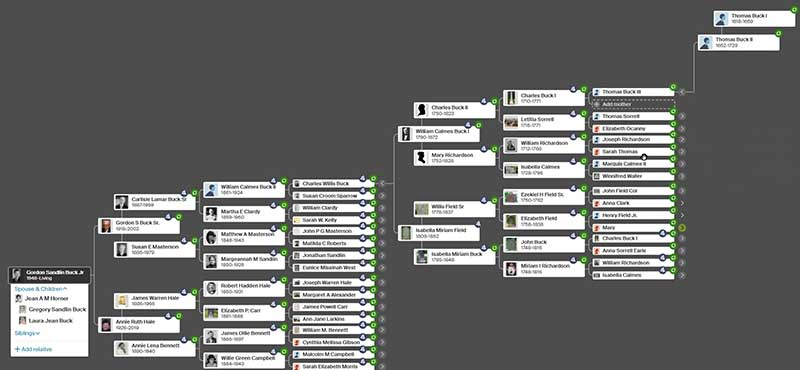 Buck family tree