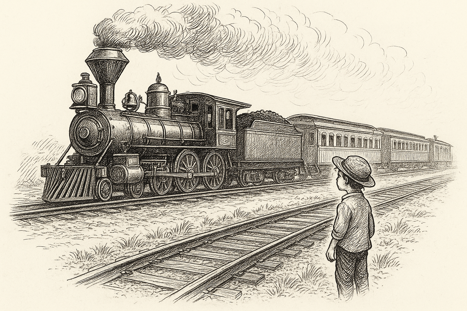 Steam engine and train